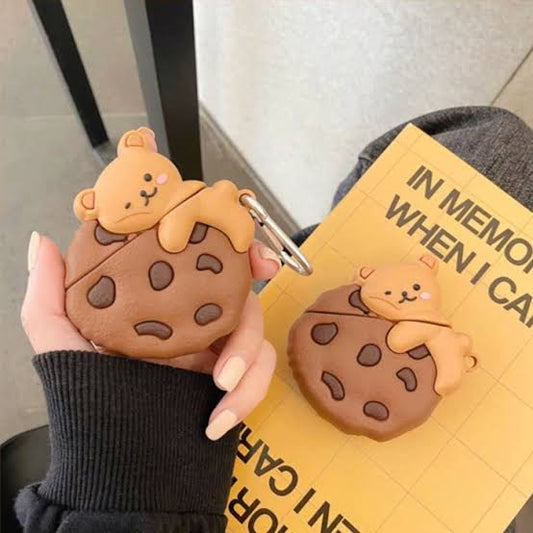 Gadgetshor 3D Silicone Airpods Case Cookie Bear Series