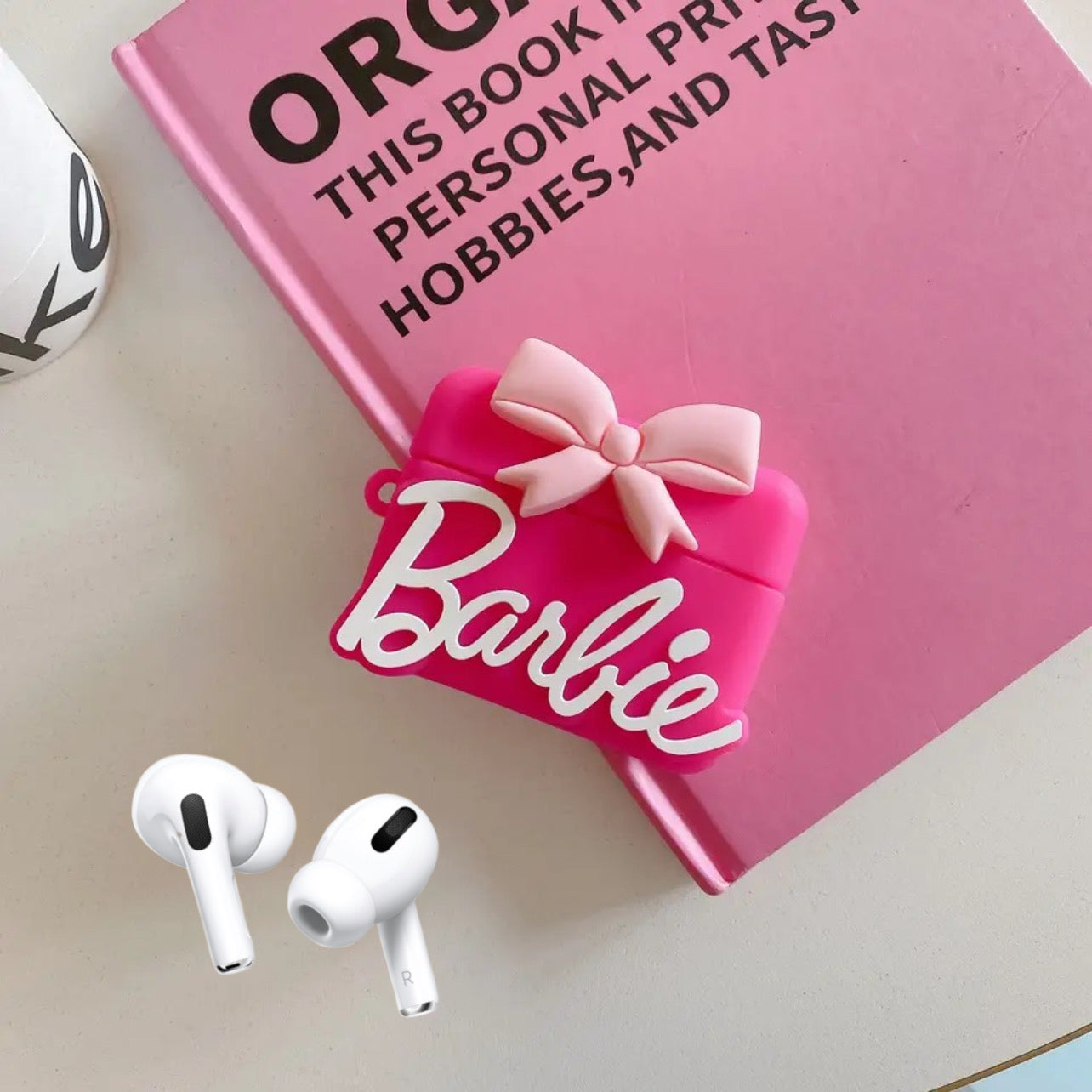Gadgetshor 3D Silicone Airpods Case Pink Barbie Bow Series