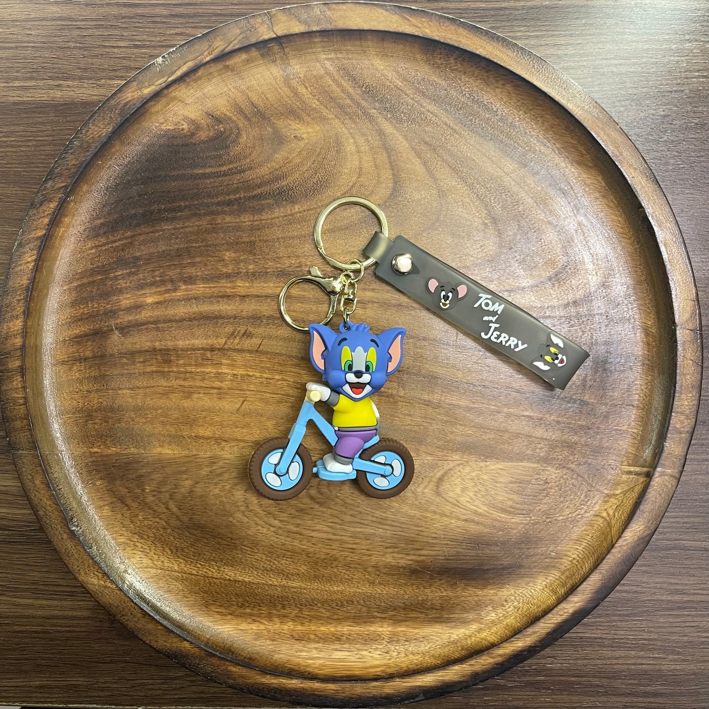 Gadgetshor Cute 3D Key Chain Tom & Jerry Bicycle