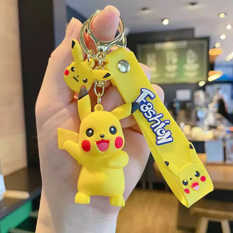 Gadgetshor Cute 3D Key Chain Pikachu Family