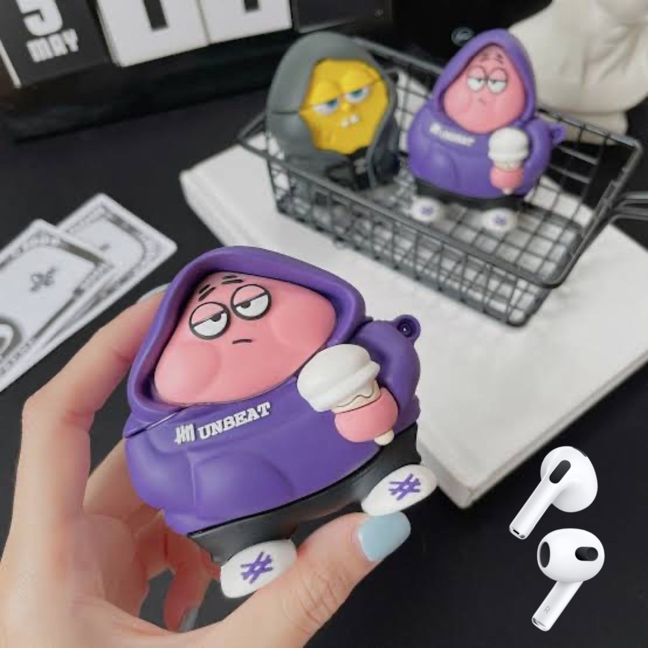 Gadgetshor 3D Silicone Patrik & Sponge-Bob AirPods Cases Series