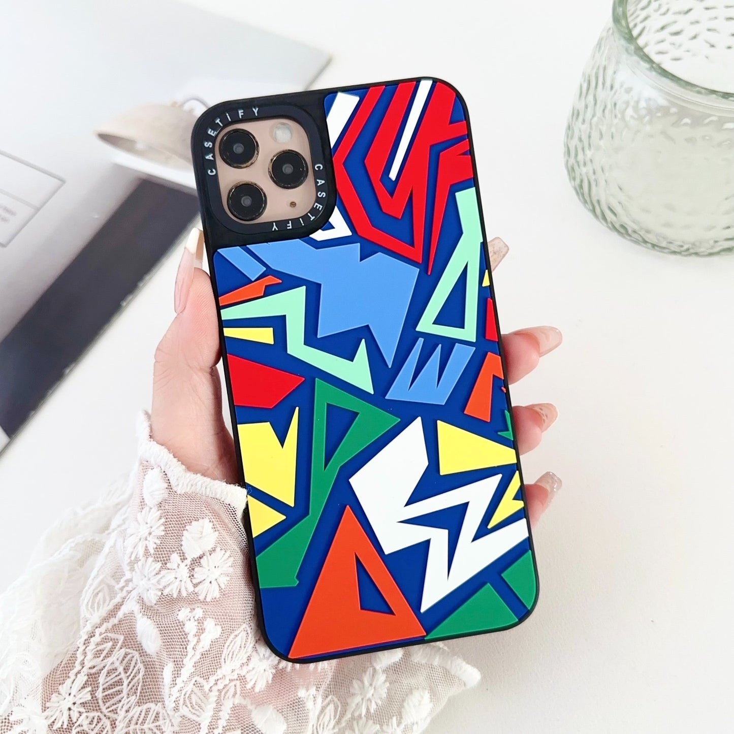 Gadgetshor 3D Silicone Zig Zac Series Back Case for iPhone