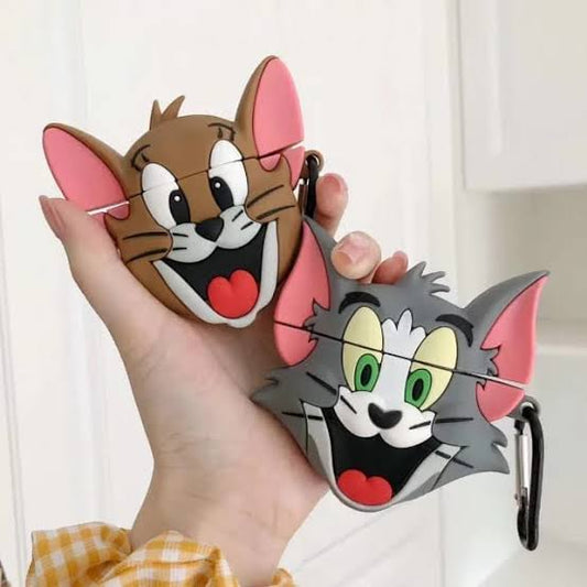 Gadgetshor 3D Silicone Airpods Case Tom & Jerry Series