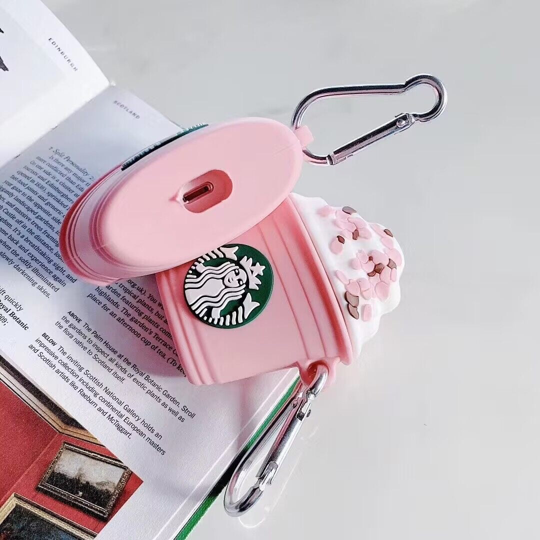 Gadgetshor 3D Silicone Airpods Case Starbucks Series