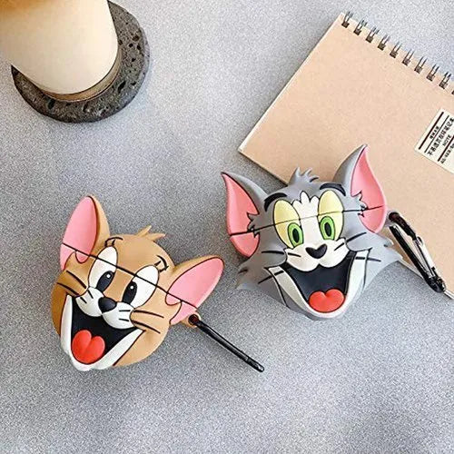 Gadgetshor 3D Silicone Airpods Case Tom & Jerry Series