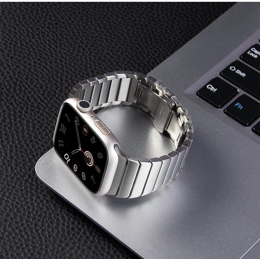 Gadgetshor Stainless Steel Strap with Apple Watch All Series (Watch Not Included)