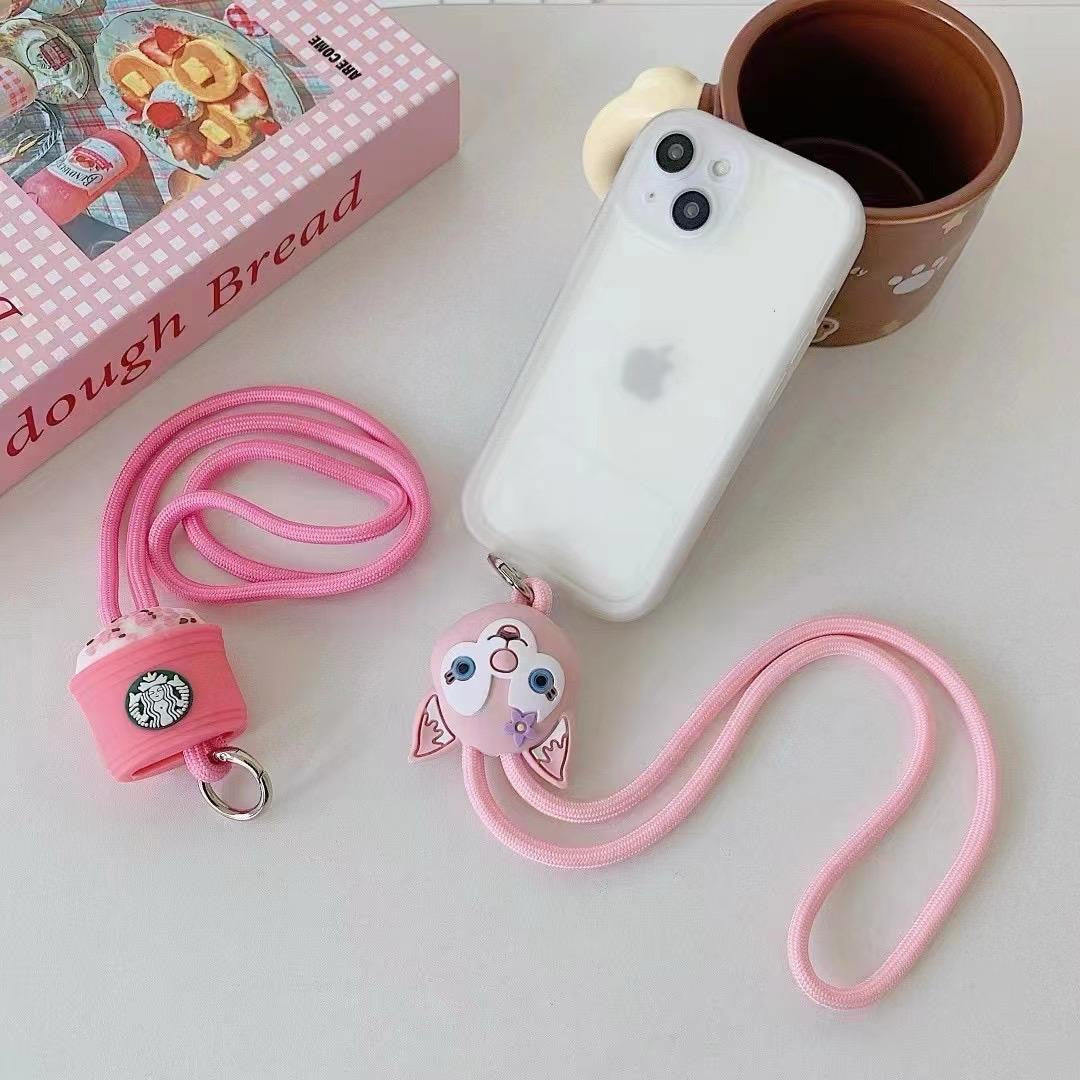 Gadgetshor 3D Cute Cartoon Crossbody Mobile Phone Lanyard - Adorable and Functional Hands-Free Accessory
