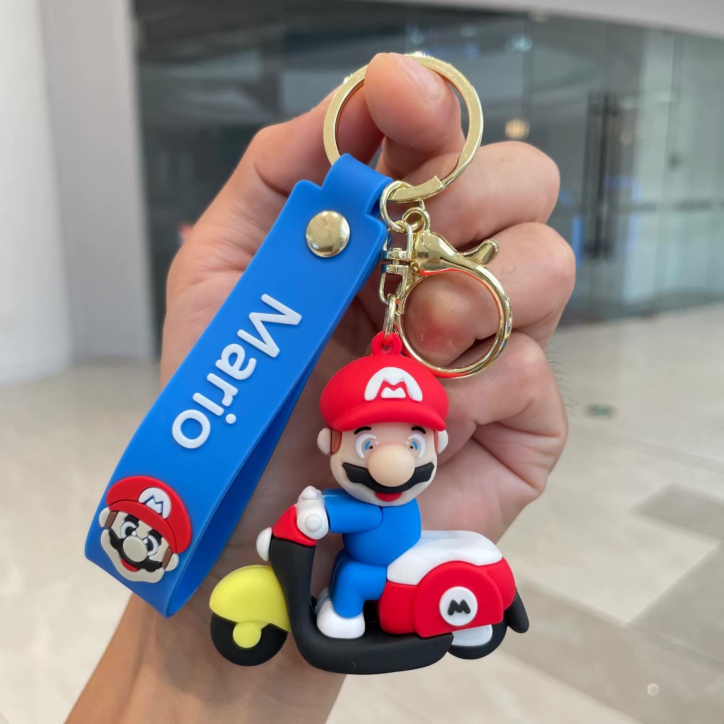 Gadgetshor Cute 3D Key Chain Mario Motorcycle