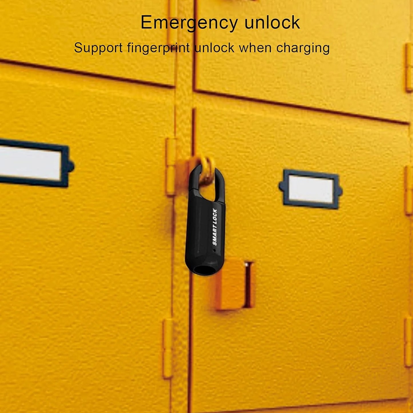 Gadgetshor Secure Fingerprint Padlock, Mini Padlock Fingerprint Lock, Long Standby Time USB Charge Keyless Padlock for Gym School Locker, House Door, Travel Luggage, Backpack (Pack of 1)