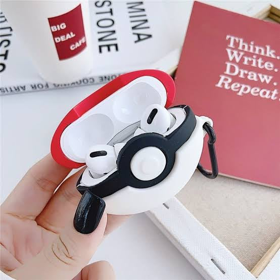 Gadgetshor 3D Silicone Airpods Case Pokeball Series