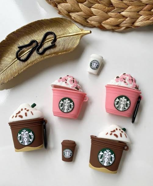 Gadgetshor 3D Silicone Airpods Case Starbucks Series