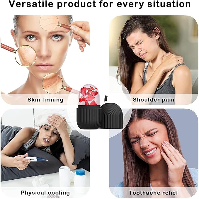 Gadgetshor Ice Roller for Face Massager | Reusable Ice Holder for Glowing & Clear Skin | Easy-to-Use Cold Therapy Tool for a Refreshing Facial Massage 🧊⛄️
