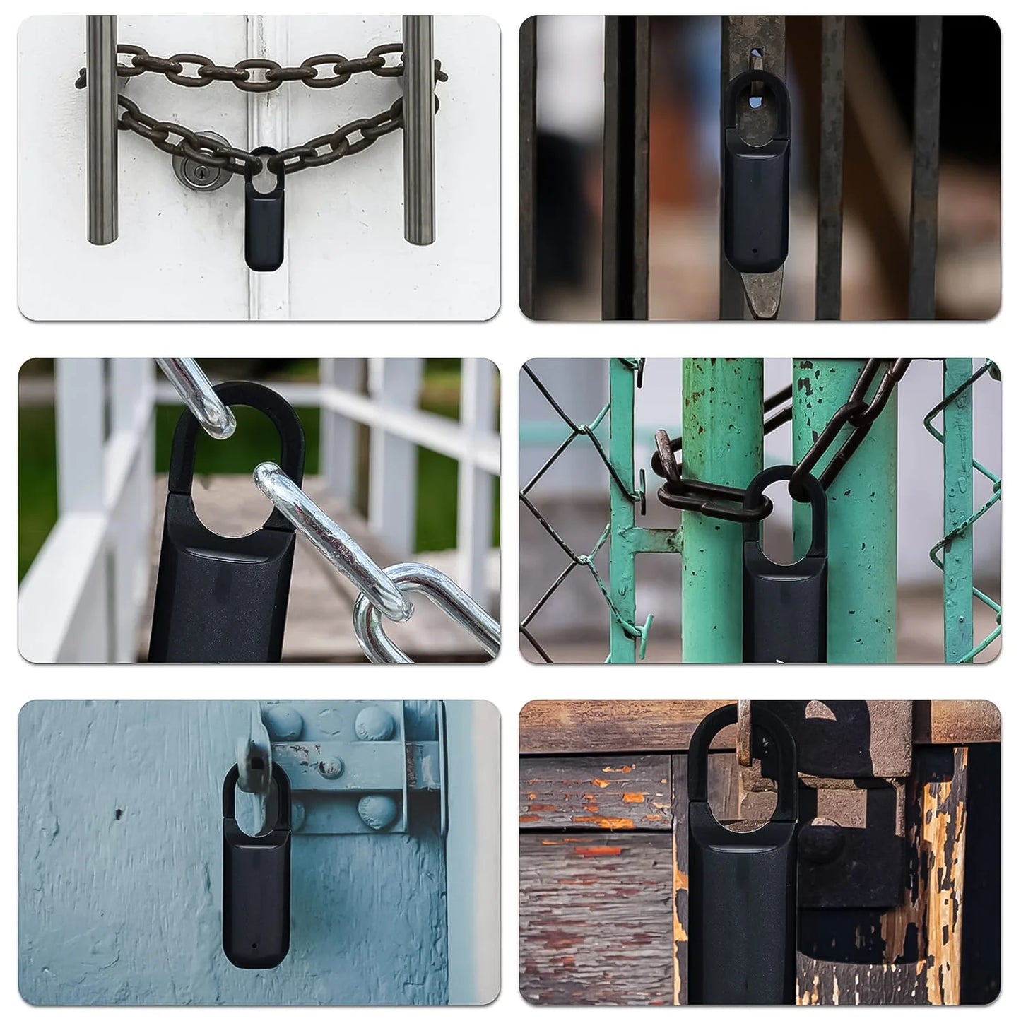 Gadgetshor Secure Fingerprint Padlock, Mini Padlock Fingerprint Lock, Long Standby Time USB Charge Keyless Padlock for Gym School Locker, House Door, Travel Luggage, Backpack (Pack of 1)