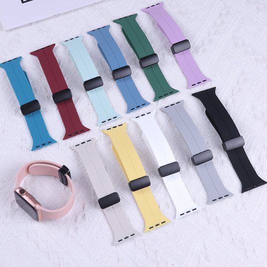 Gadgetshor Silicone Magnetic Strap Compatible with Apple Watch All Series (Watch Not Included)