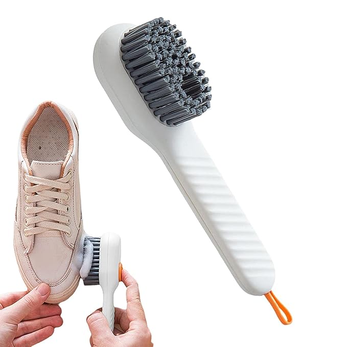 Gadgetshor Multipurpose Soap Dispensing Cleaning Brush with Handle – Reusable Scrubbing Brush for Shoes, Clothes & Household Cleaning 🧽🧼