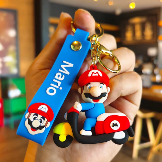 Gadgetshor Cute 3D Key Chain Mario Motorcycle