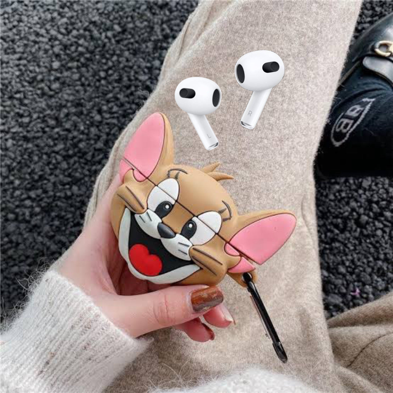 Gadgetshor 3D Silicone Airpods Case Tom & Jerry Series