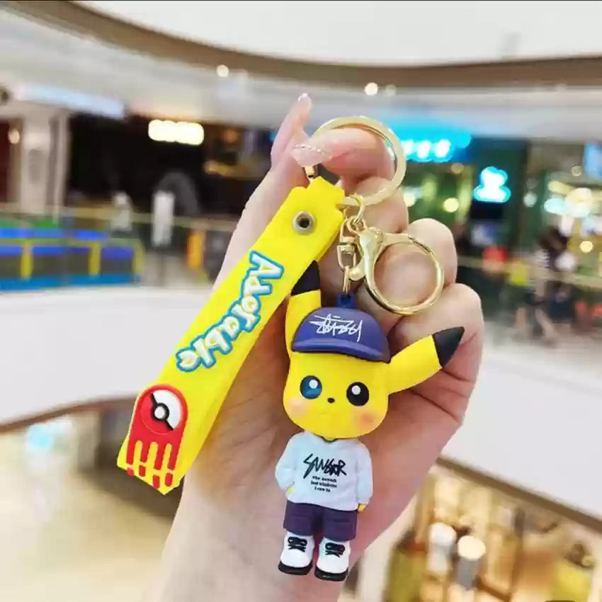 Gadgetshor Cute 3D Key Chain Pikachu Family