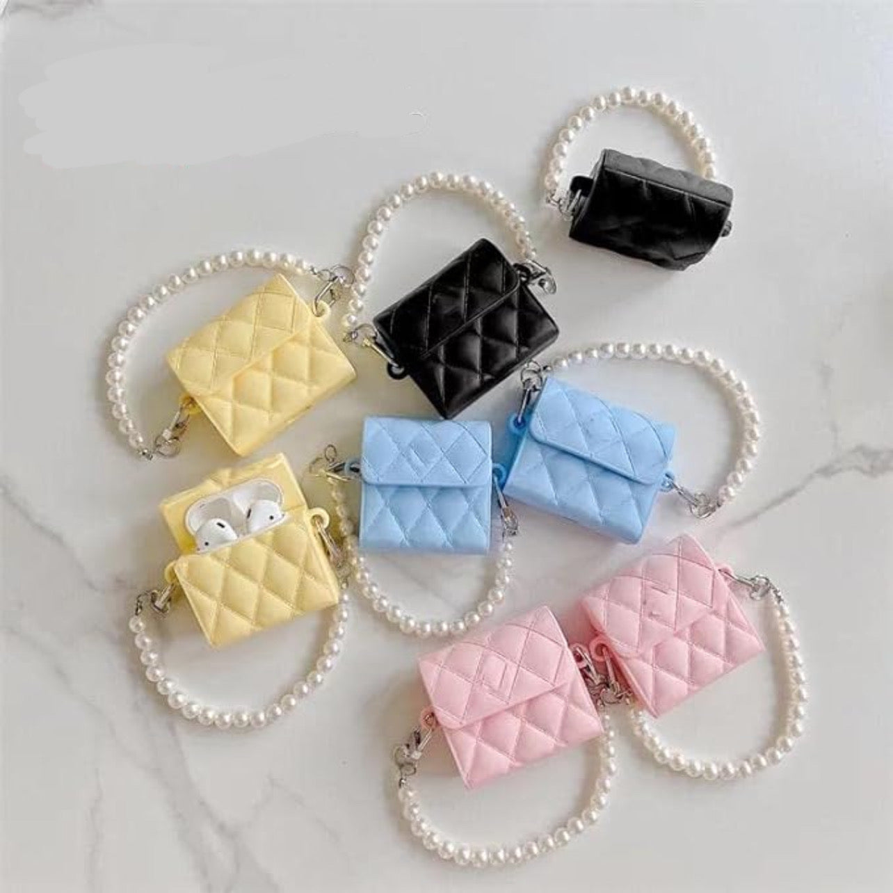 Gadgetshor 3D Silicone Airpods Case Pearl Bag Series