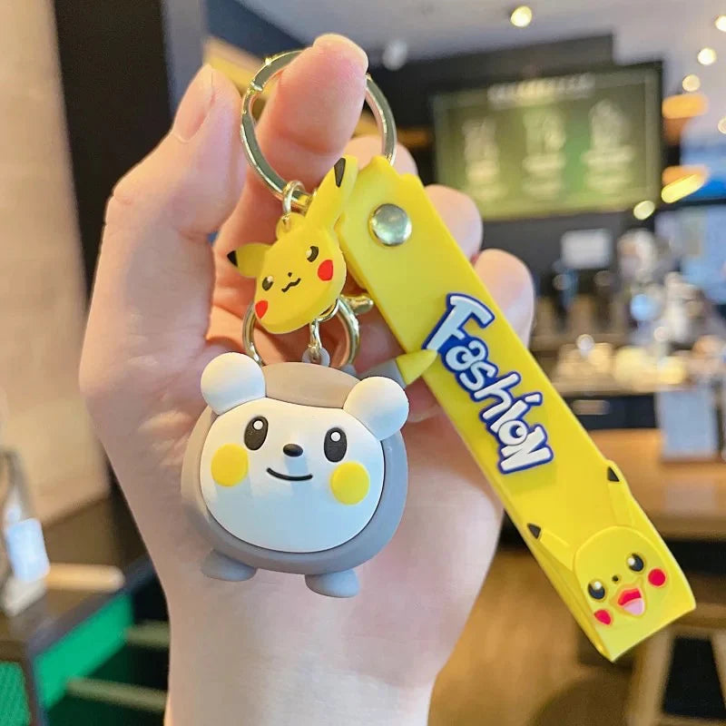 Gadgetshor Cute 3D Key Chain Pikachu Family