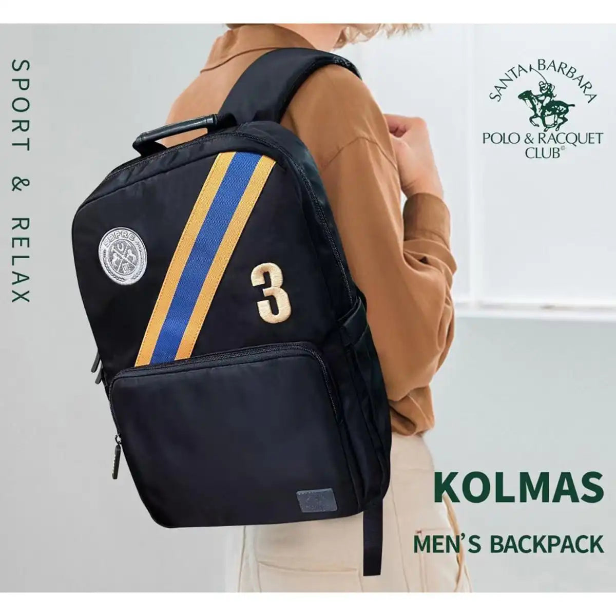 Gadgetshor x Santabarbara Polo Racquet 3 Bagpack