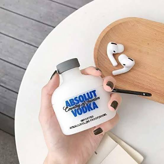 Gadgetshor 3D Silicone Airpods Case Vodka Bottle Series