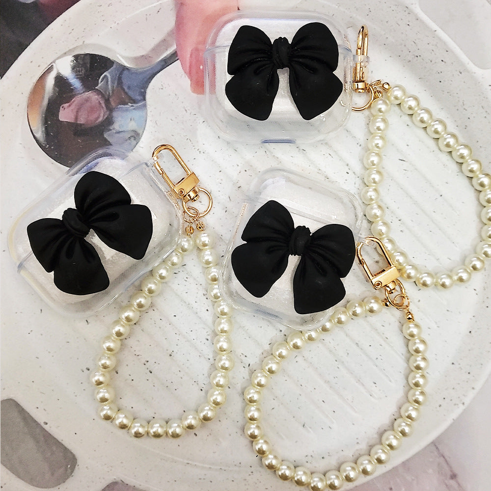 Gadgetshor Cute Clear Bow Case with Hanging Charm