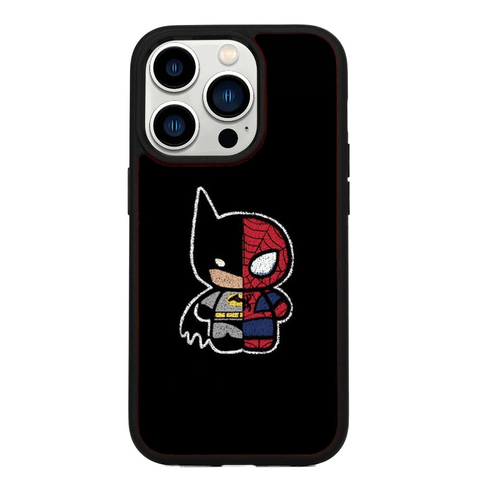 Gadgetshor Batman & Spiderman Series iPhone Back Glass Case