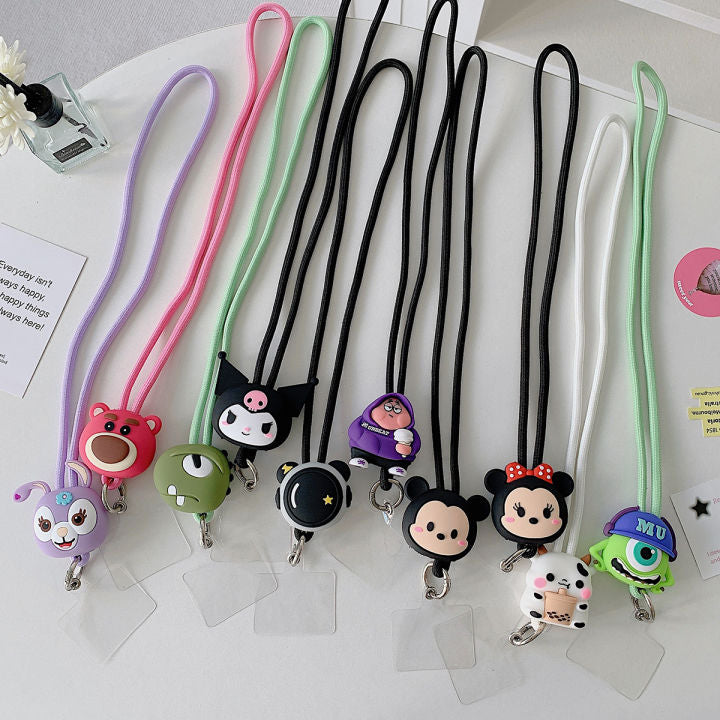 Gadgetshor 3D Cute Cartoon Crossbody Mobile Phone Lanyard - Adorable and Functional Hands-Free Accessory