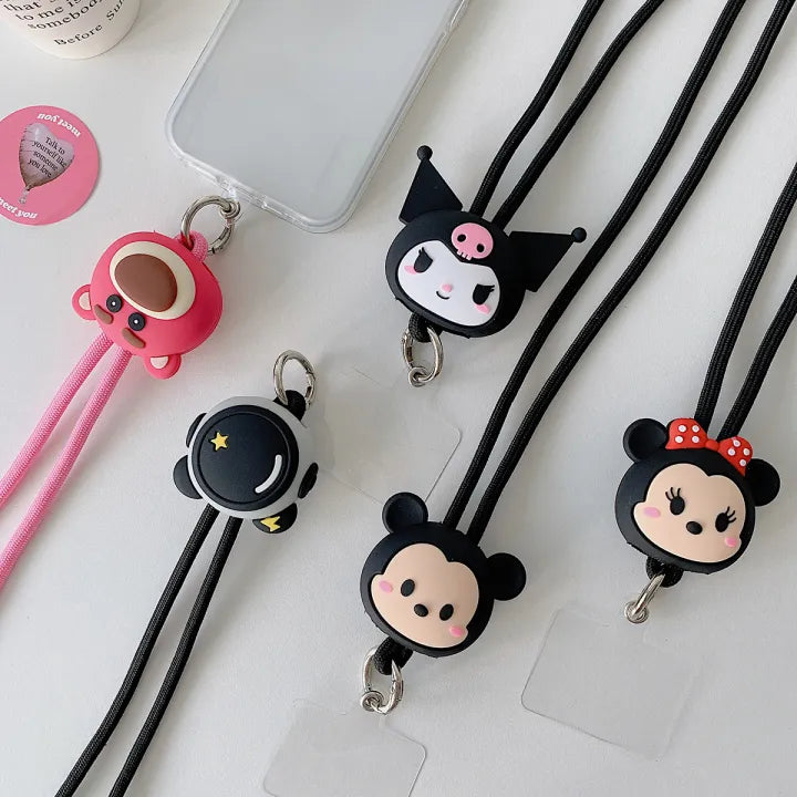 Gadgetshor 3D Cute Cartoon Crossbody Mobile Phone Lanyard - Adorable and Functional Hands-Free Accessory