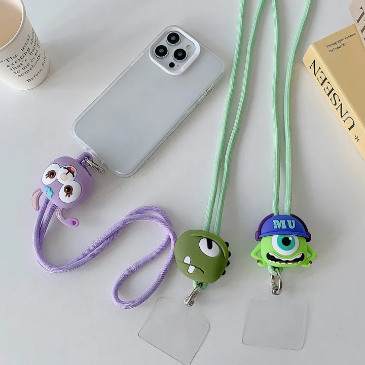 Gadgetshor 3D Cute Cartoon Crossbody Mobile Phone Lanyard - Adorable and Functional Hands-Free Accessory