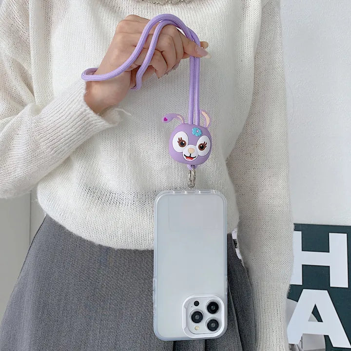 Gadgetshor 3D Cute Cartoon Crossbody Mobile Phone Lanyard - Adorable and Functional Hands-Free Accessory