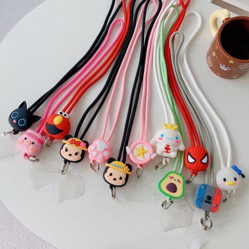 Gadgetshor 3D Cute Cartoon Crossbody Mobile Phone Lanyard - Adorable and Functional Hands-Free Accessory