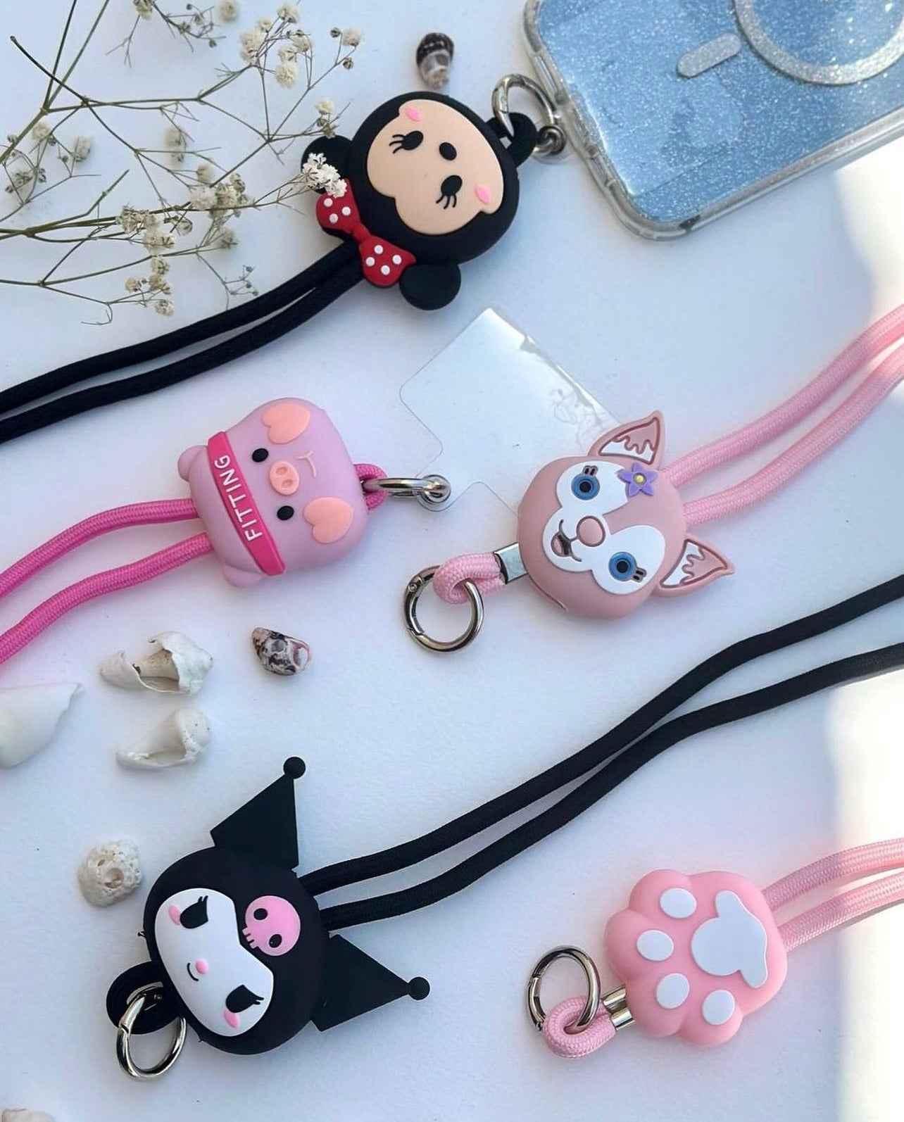 Gadgetshor 3D Cute Cartoon Crossbody Mobile Phone Lanyard - Adorable and Functional Hands-Free Accessory