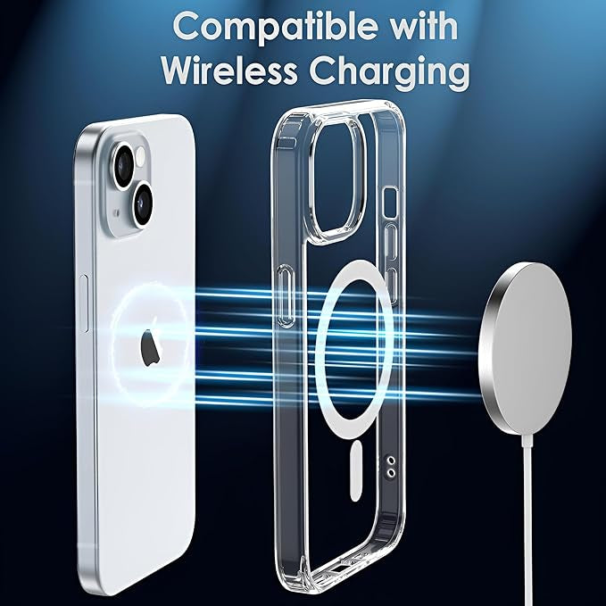 Gadgetshor Clear & Smoke MagSafe Back Case With Animation for 14 & 15 Series