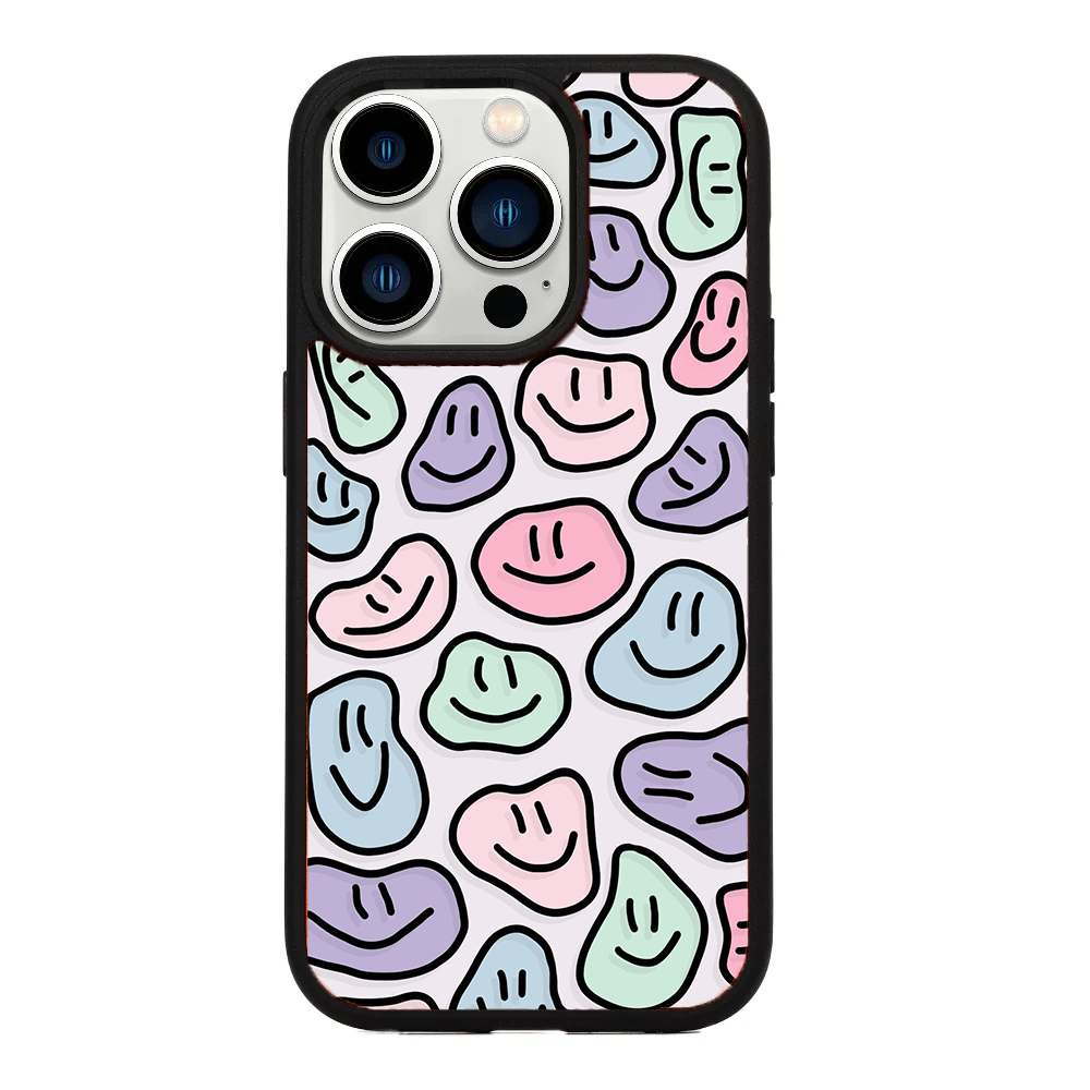 Gadgetshor Smily Print Series iPhone Back Glass Case