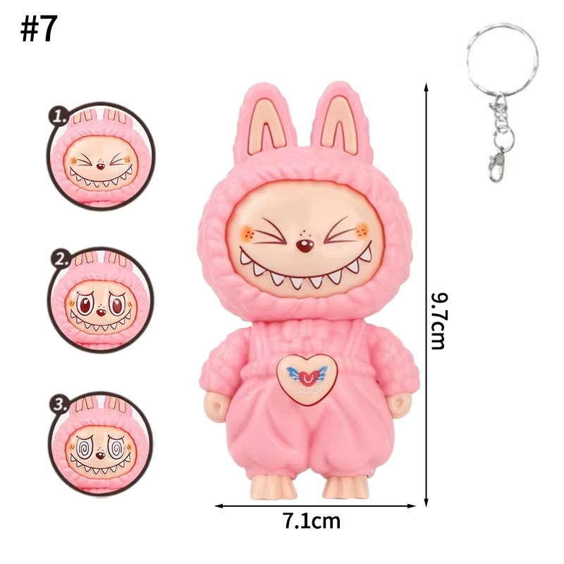 Labubu Flip Keychain – 1 Character, 3 Cute Expressions! 😍🔄 ( Pack of 1 )