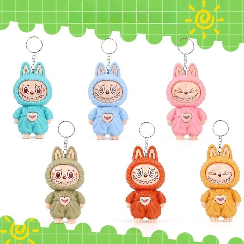 Labubu Flip Keychain – 1 Character, 3 Cute Expressions! 😍🔄 ( Pack of 1 )