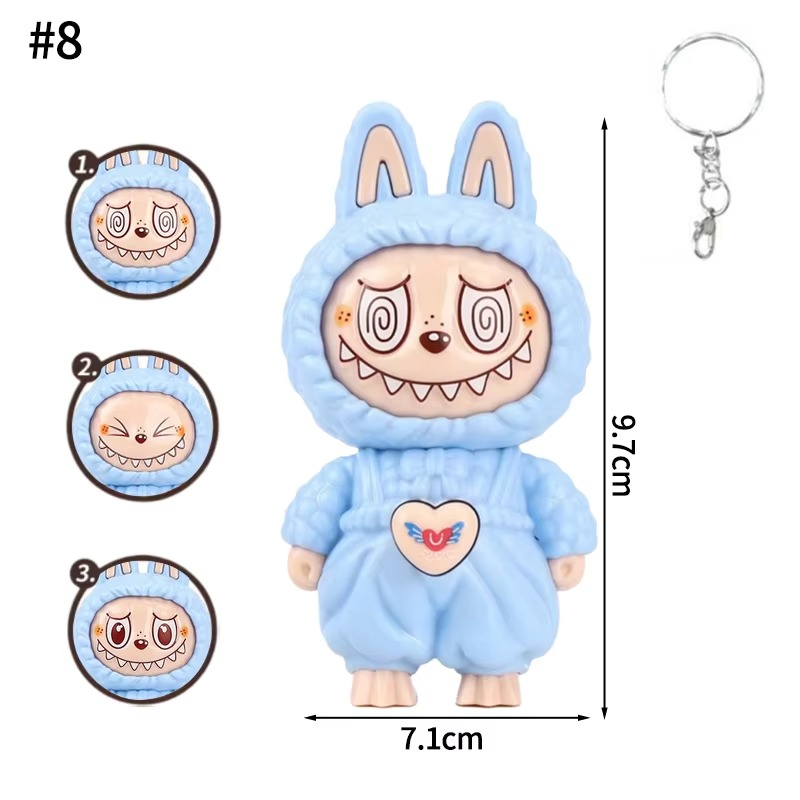 Labubu Flip Keychain – 1 Character, 3 Cute Expressions! 😍🔄 ( Pack of 1 )