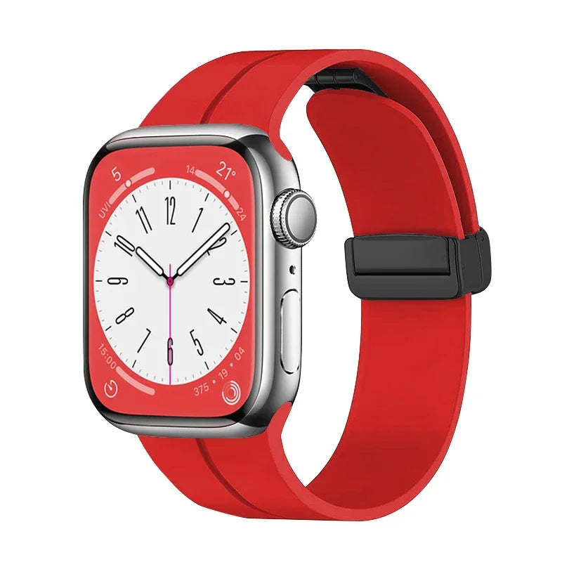Gadgetshor Silicone Magnetic Strap Compatible with Apple Watch All Series (Watch Not Included)